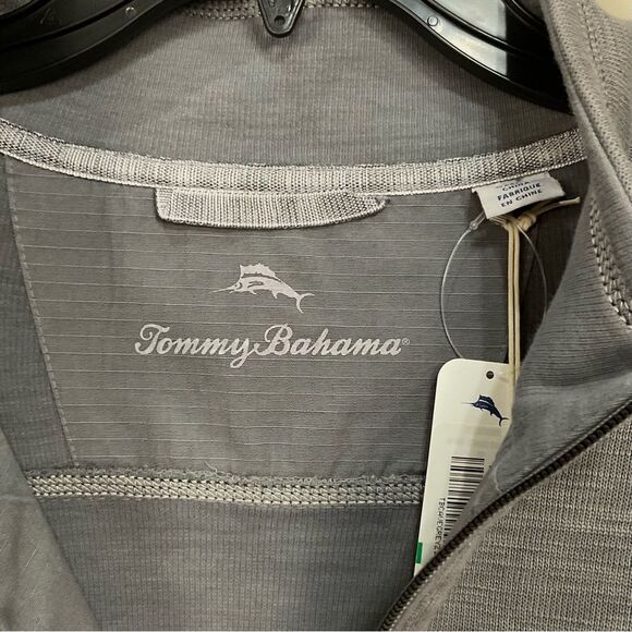 Tommy Bahama Tobago Bay Pullover Half Zip Final Four Logo NCAA Grey New Sz S - Picture 4 of 8